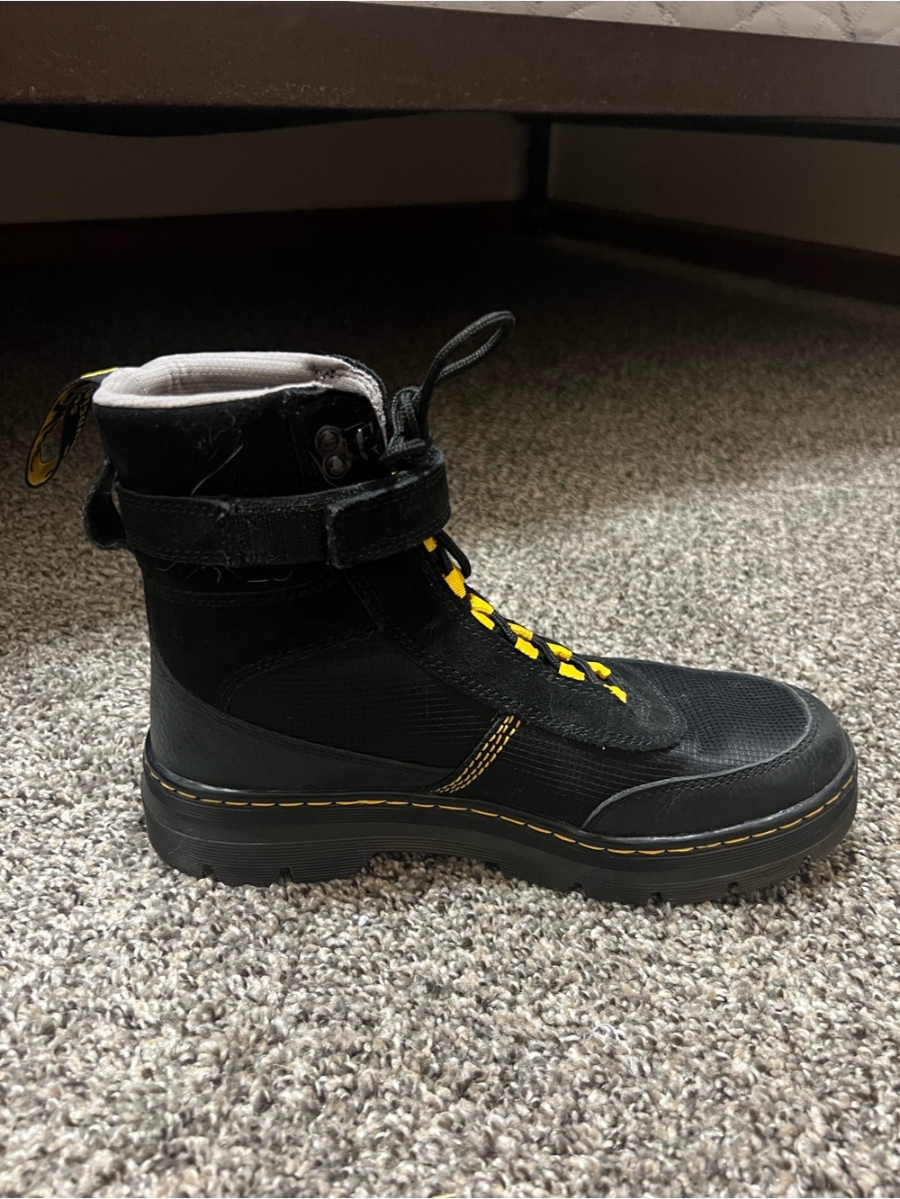 Dr. Martens Women’s Black and Yellow Lace-Up Combat Boots - Picture 12 of 15